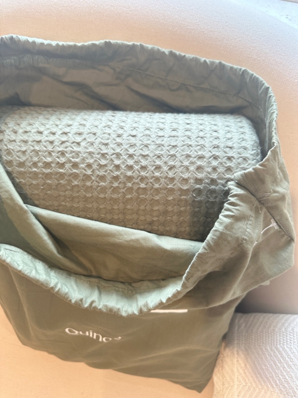 Quince luxe cotton Olive Green duvet  bedding  king